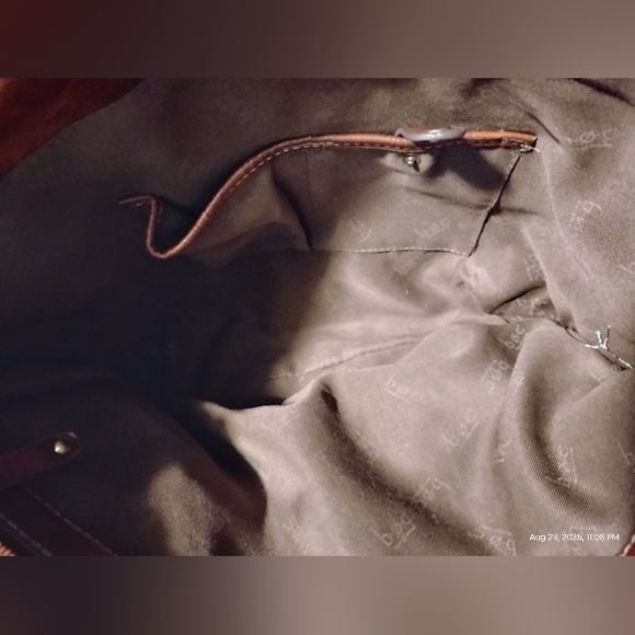 Elegant BøC Brown Leather Bag With Built-in Wallet No Callouts Great Size - Picture 7 of 7
